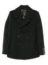 Sealup Buttoned Double-breasted Peacoat In Green