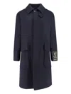 Sealup Classic Collar Coat In Blue