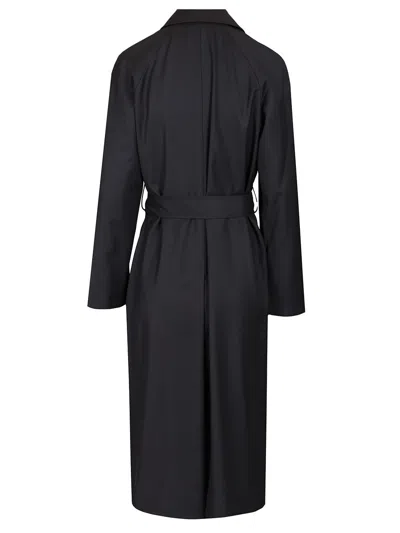 Sealup Clio Long Trench Coat In Blue