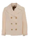 Sealup Aglaia Short Peacoat, Dyed Fabric, Buttons With Corozo Logo, Red Piping, Special Genova Label In Burgundy
