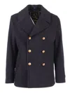 Sealup Amalfi Buttoned Peacoat In Black