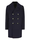 Sealup Double-breasted Wool Coat In Blue