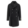 Sealup Double-breasted Wool Coat In Black
