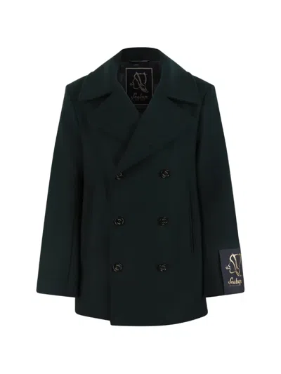 Sealup Double-breasted Coat In Green