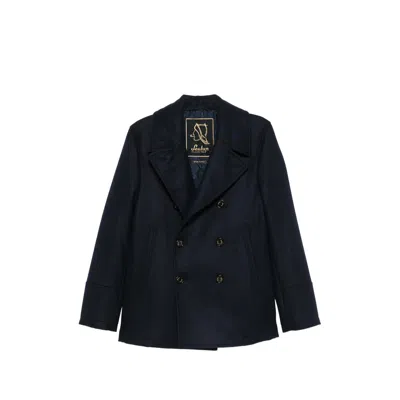 Sealup Double-breasted Wool Blazer In Blue