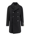 Sealup Double-breasted Wool Coat In Black