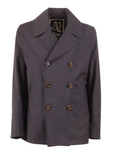 Sealup Green Storm Virgin Wool Peacoat In Purple