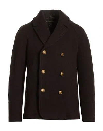 Sealup Man Coat Brown Size 48 Wool, Polyamide