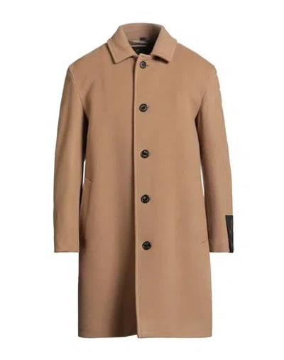 Sealup Man Coat Camel Size 42 Wool, Cashmere In Brown
