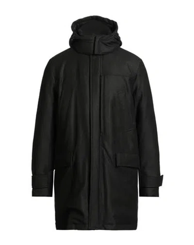 Sealup Man Coat Dark Green Size 44 Virgin Wool In Black
