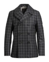 Sealup Man Coat Grey Size 44 Virgin Wool In Black