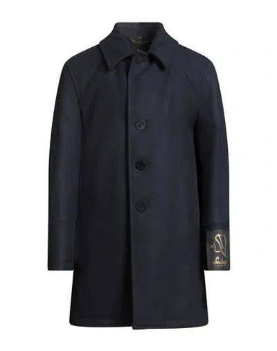 Sealup Man Coat Midnight Blue Size 40 Wool In Black