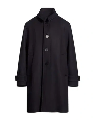 Sealup Man Coat Midnight Blue Size 40 Wool, Polyamide In Black