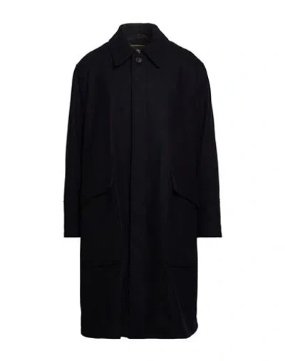 Sealup Man Coat Midnight Blue Size 40 Wool, Polyester In Black