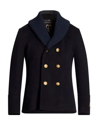 Sealup Man Coat Midnight Blue Size 46 Wool, Cashmere