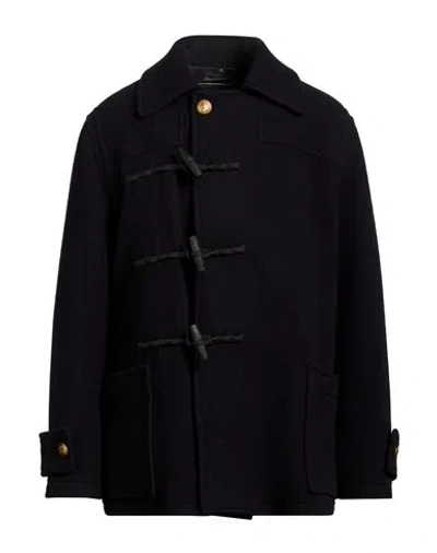 Sealup Man Coat Midnight Blue Size 46 Wool, Polyamide In Black