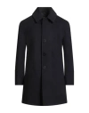 Sealup Man Coat Midnight Blue Size 48 Wool, Cashmere In Black
