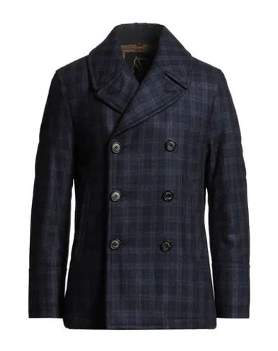 Sealup Man Coat Navy Size 42 Virgin Wool In Blue