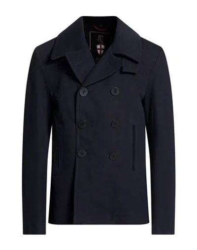 Sealup Man Jacket Midnight Blue Size 40 Cotton, Wool, Polyamide