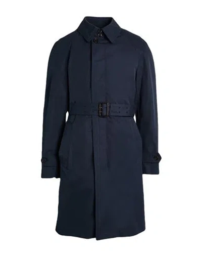 Sealup Man Overcoat & Trench Coat Midnight Blue Size 48 Cotton