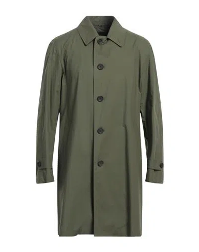 Sealup Man Overcoat & Trench Coat Military Green Size 38 Cotton In Blue