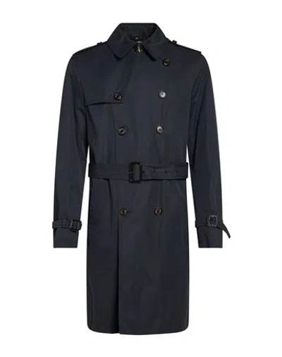 Sealup Man Overcoat & Trench Coat Navy Size 36 Cotton In Blue