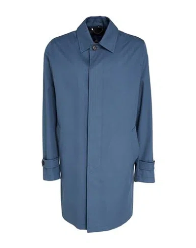 Sealup Man Overcoat & Trench Coat Slate Blue Size 40 Polyester, Cotton