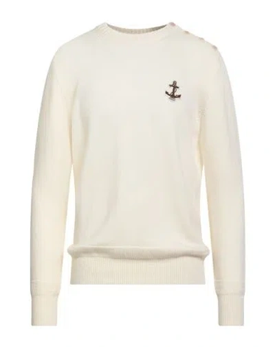 Sealup Man Sweater Ivory Size Xl Merino Wool In White