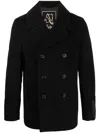 Sealup Notched-collar Double-breasted Coat In Black