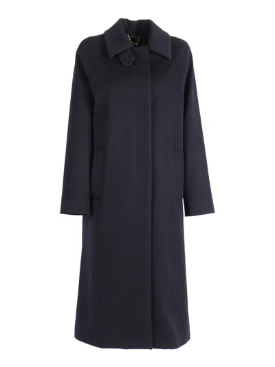 SEALUP NYX SINGLE-BREASTED WOOL COAT, GREEN STORM SYSTEM BY LORO PIANA, BRANDED HORN BUTTONS