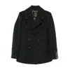 Sealup Buttoned Double-breasted Peacoat In Black