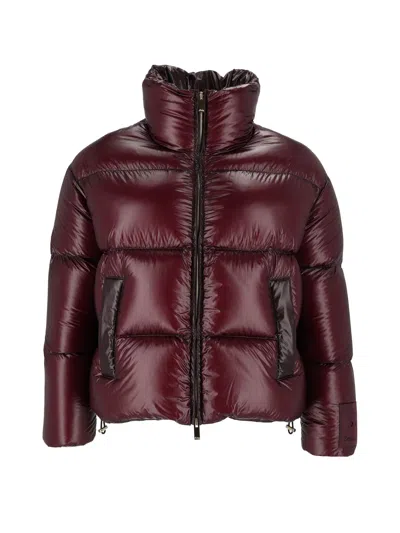 Sealup Short Water-repellent Alcantara Down Jacket In Red