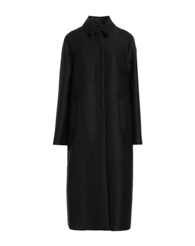 Sealup Woman Coat Black Size 10 Wool, Viscose In Black