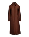 Sealup Woman Coat Brown Size 6 Wool, Viscose In Brown
