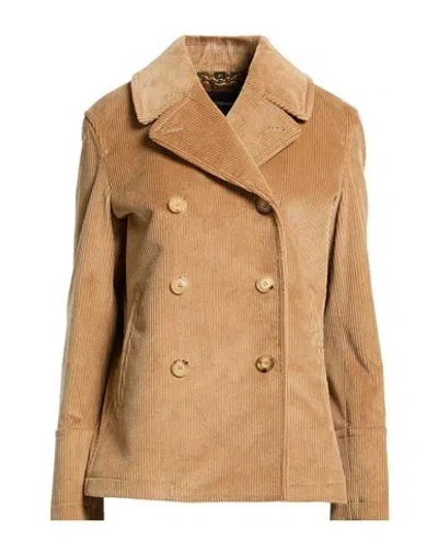 Sealup Woman Coat Camel Size 8 Cotton In Sand