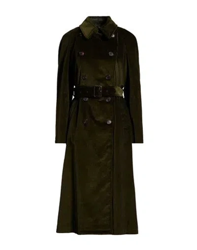 Sealup Woman Coat Dark Green Size 10 Cotton In Black