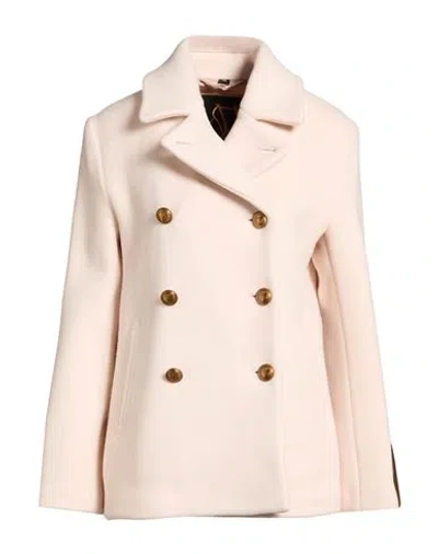 Sealup Woman Coat Light Pink Size 10 Wool, Polyamide In Neutral