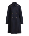 Sealup Woman Coat Navy Size 12 Wool In Blue