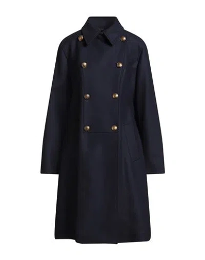 Sealup Woman Coat Navy Size 12 Wool In Blue