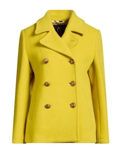 Sealup Woman Coat Yellow Size 4 Wool, Polyamide
