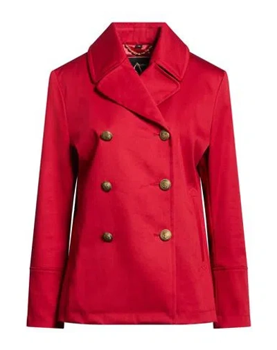 Sealup Woman Jacket Red Size 10 Cotton, Polyurethane