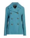 Sealup Woman Jacket Turquoise Size 8 Linen In Blue