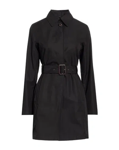 Sealup Woman Overcoat & Trench Coat Black Size 12 Cotton, Polyamide