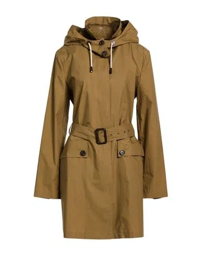 Sealup Woman Overcoat & Trench Coat Khaki Size 6 Cotton In Brown