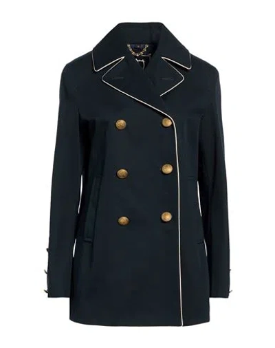 Sealup Woman Overcoat & Trench Coat Midnight Blue Size 4 Cotton