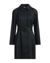 Sealup Woman Overcoat & Trench Coat Black Size 4 Cotton, Polyamide, Polyurethane In Blue