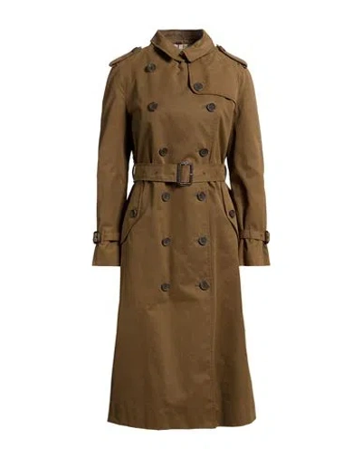 Sealup Woman Overcoat & Trench Coat Military Green Size 12 Cotton, Polyurethane In Brown