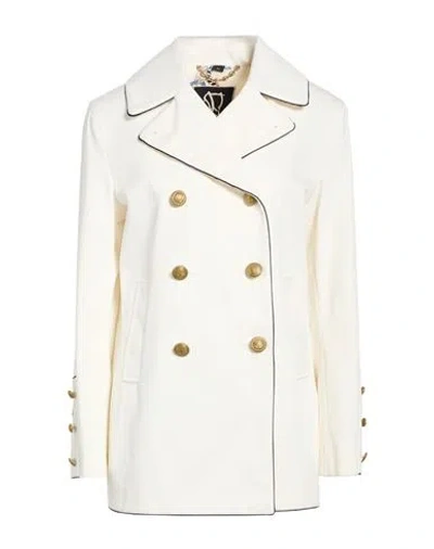 Sealup Woman Overcoat & Trench Coat White Size 8 Cotton In Neutral