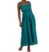 Sealustre Lucia Maxi Dress In Jade Linen In Blue