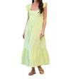 Sealustre Tippie Tie Back Linen Dress In Lime In Green